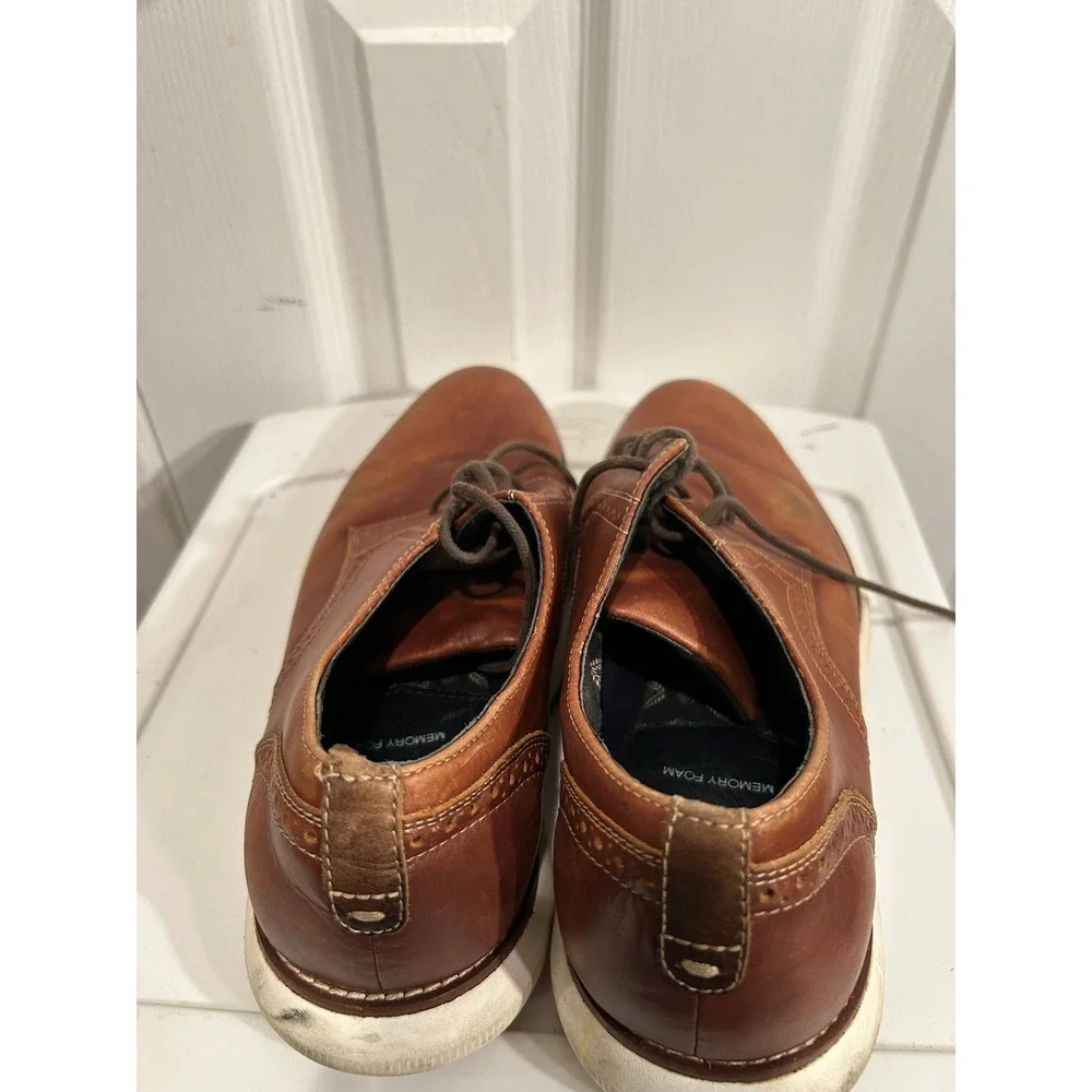 Johnston & Murphy McGuffey Plain Toe Mens Size 9 Brown Leather Hybrid Oxford